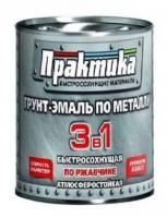 Грунт эмаль по ржавчине 3в1 черная 0,9кг матовая б/с 1ч Практика