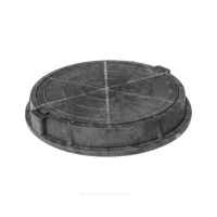 Люк полимер  760х 50мм легкий круглый черный 1тонн