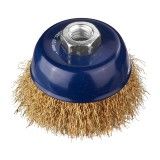 Щетка крацовка для дрели чашка  75мм проволока крученная стальная Зубр Эксперт----