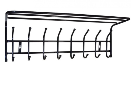 Вешалка настенная 8 крючков ВП8/Ч с полкой черный Nika