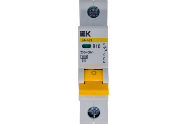 Автомат выключатель  10А 1п ВА 47-29 4,5kA IEK(12)
