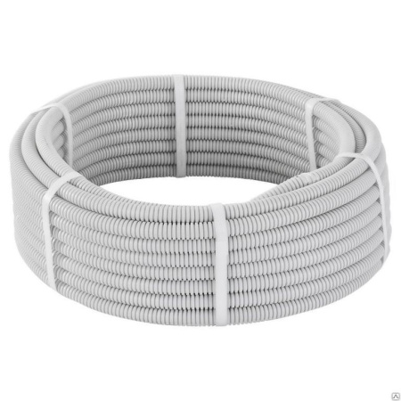 Труба гофрированная 16 ПВХ серая IEK(25м)